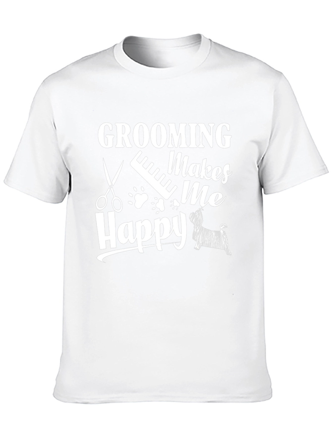 Grooming Makes Me Happy Black T-Shirt