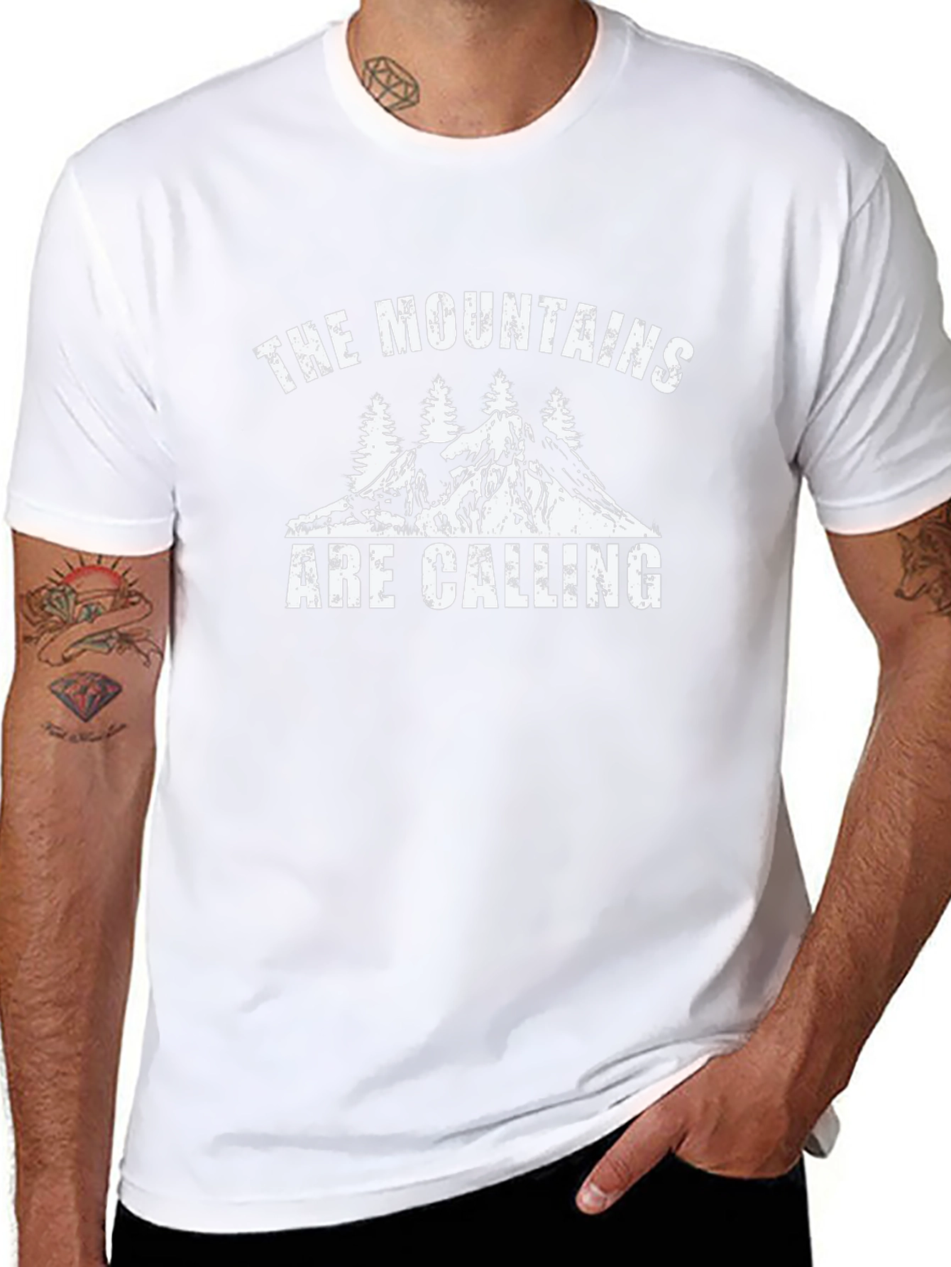 Mountains Are Calling Black T-Shirt