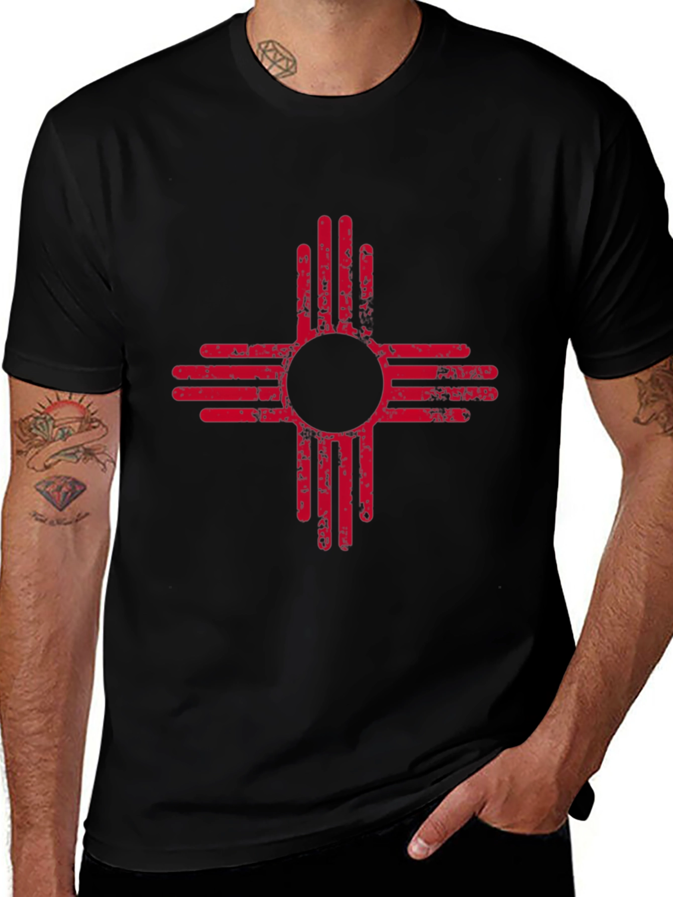 New Mexico Zia Symbol Graphic Tee - Black