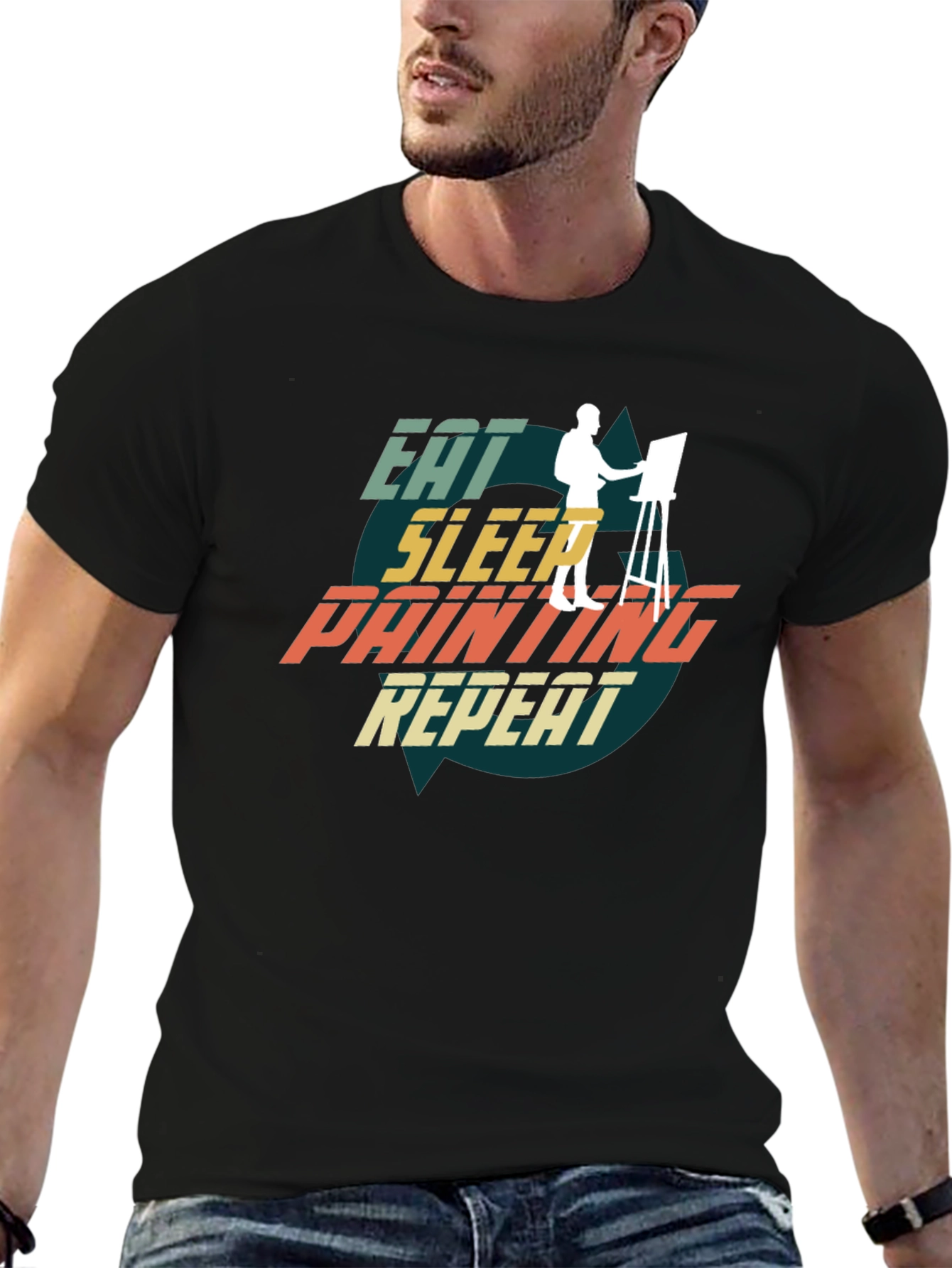 Eat Sleep Painting Repeat Graphic Tee