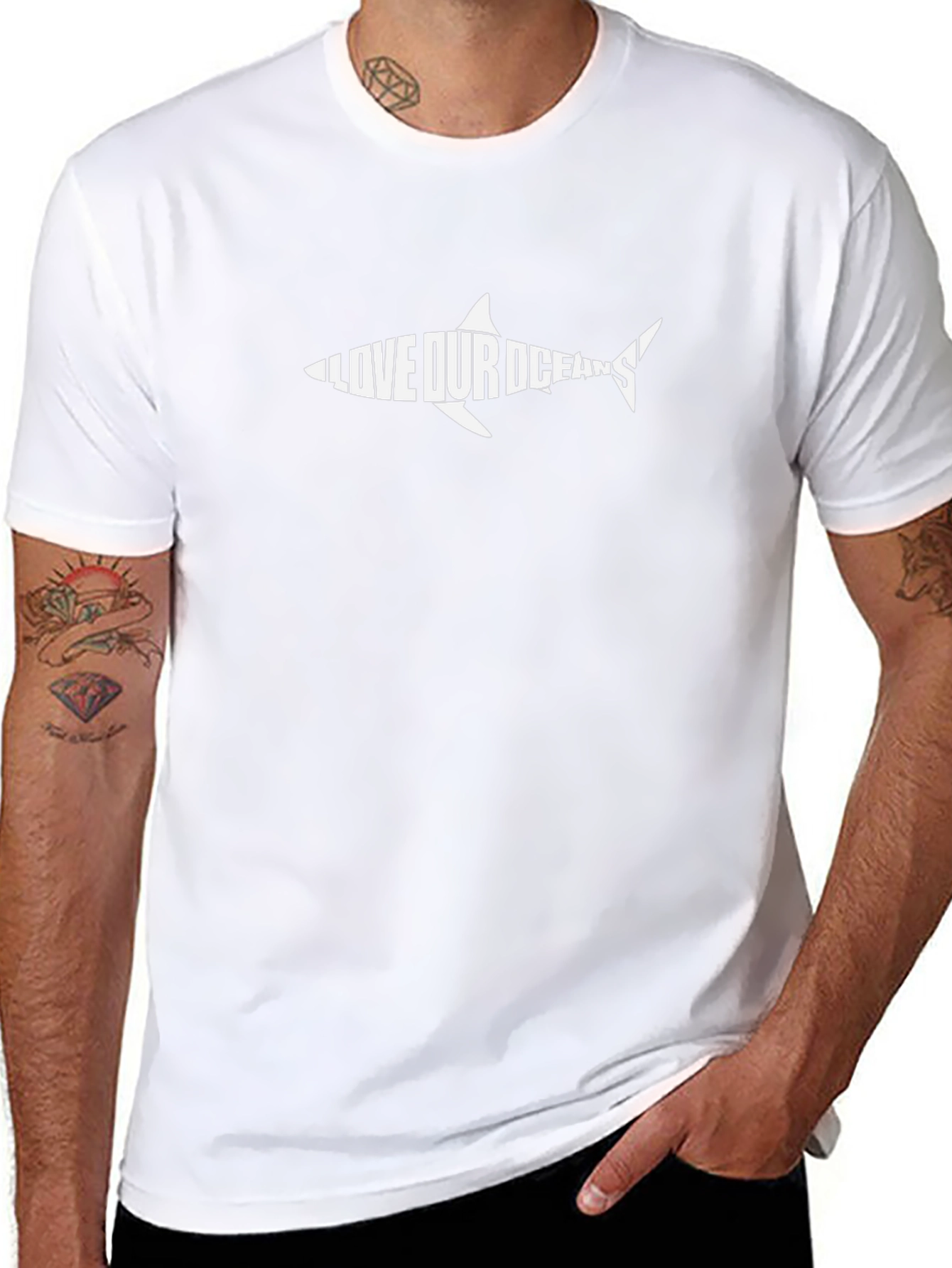 Love Our Oceans Shark Graphic Tee - Black