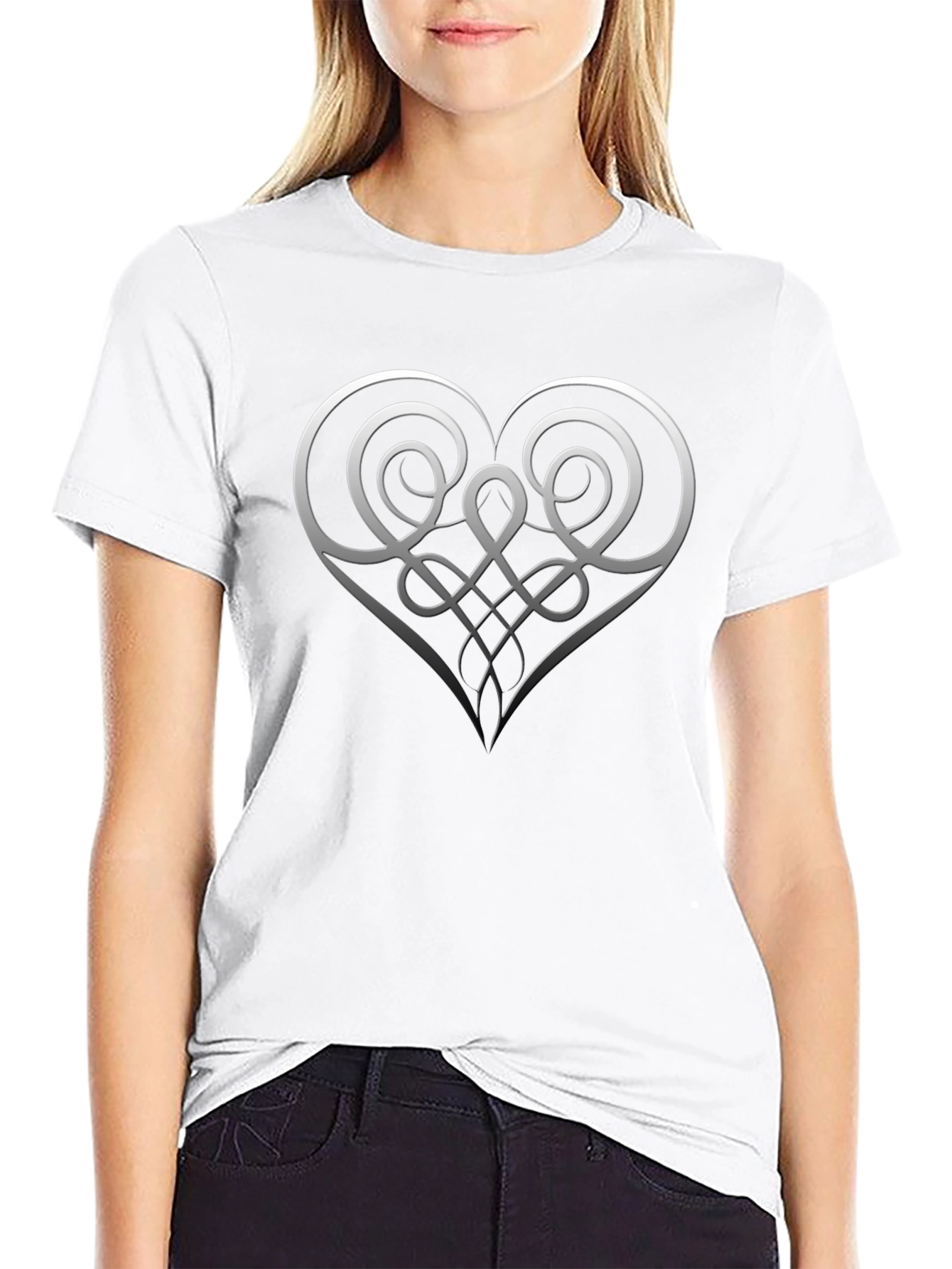 Elegant Celtic Heart T-Shirt - Stylish Graphic Tee