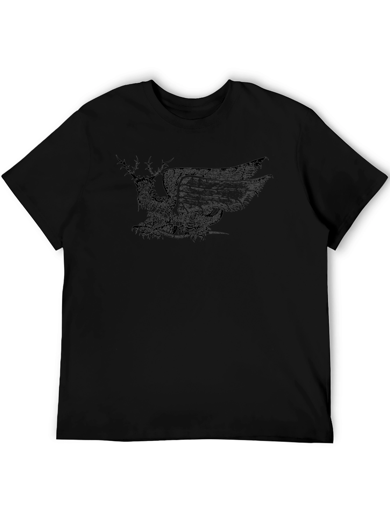 Mythical Creature Graphic Tee - Mens Black T-Shirt