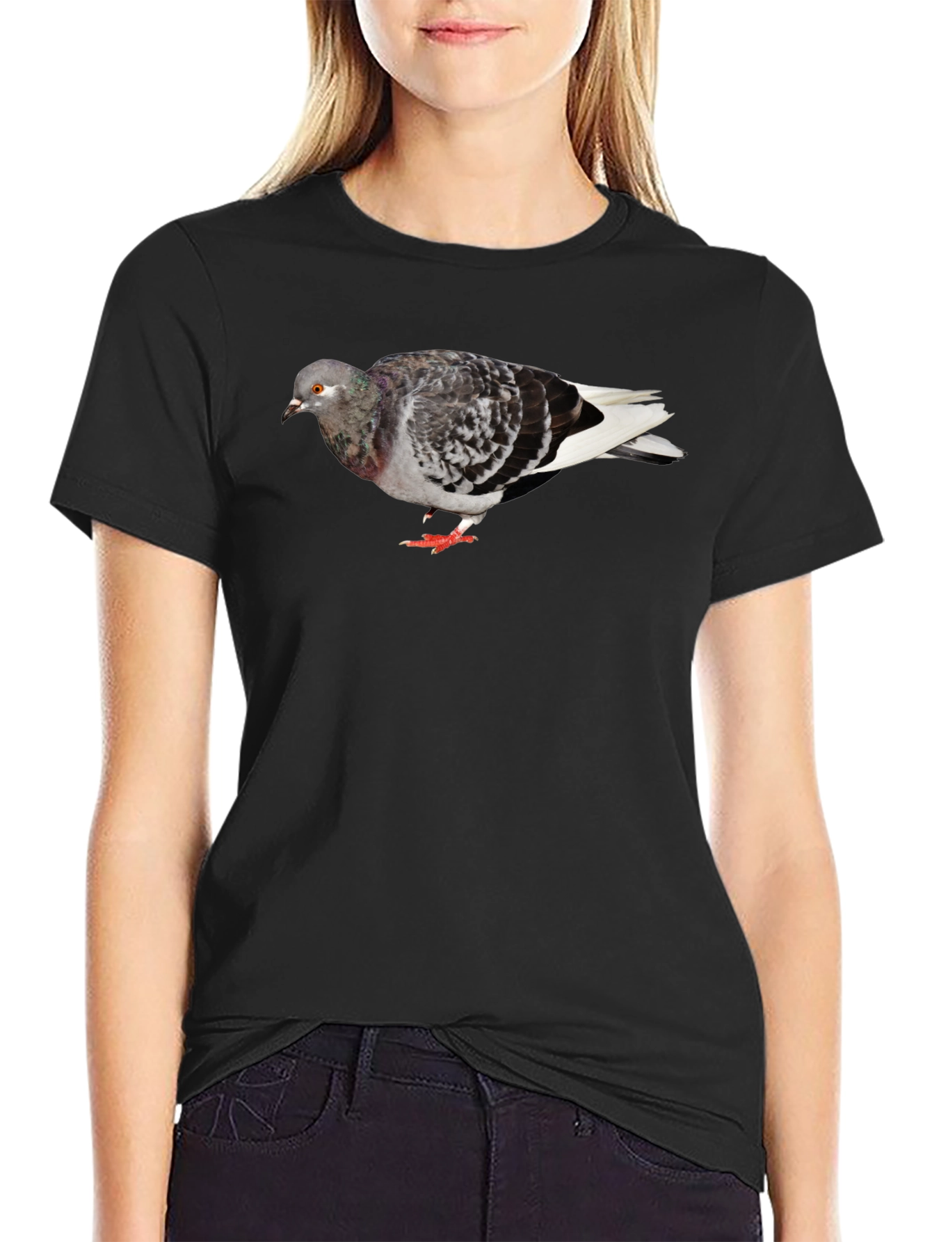 Pigeon Graphic Black T-Shirt