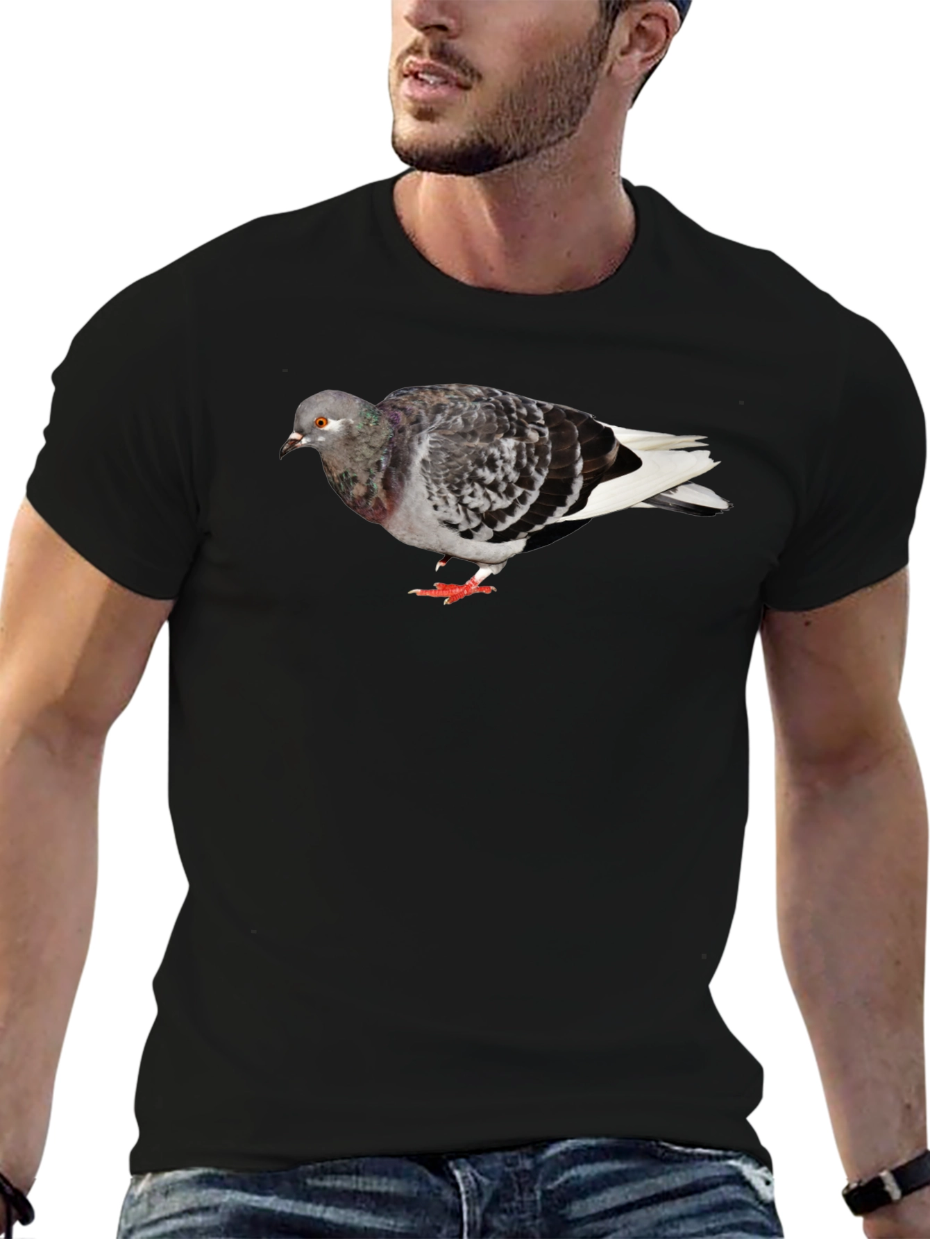 Pigeon Graphic Black T-Shirt