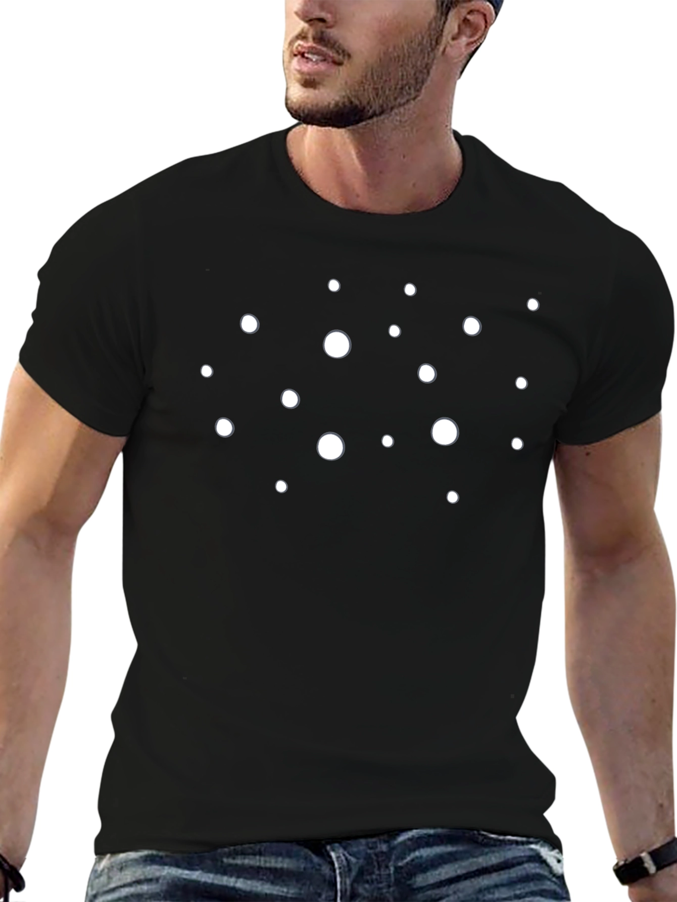 Modern Polka Dot Crew Neck T-Shirt