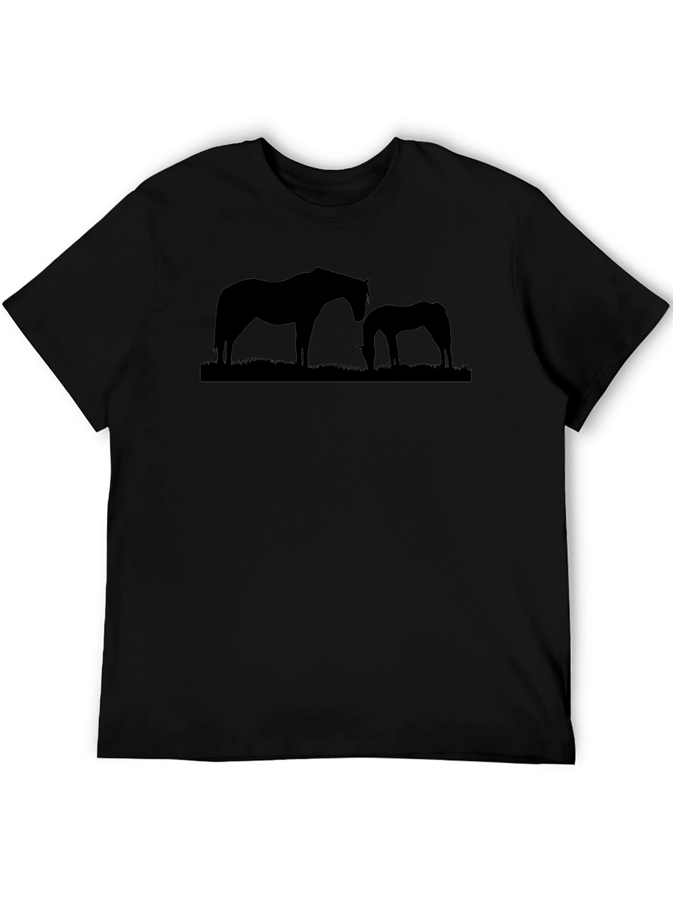 Black Horse Silhouette Graphic Tee - Mens