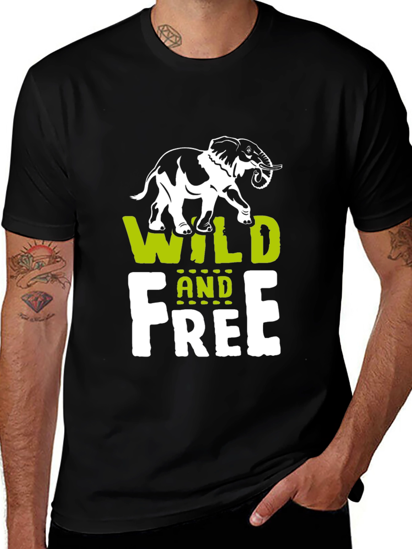 Wild and Free Elephant Graphic Tee