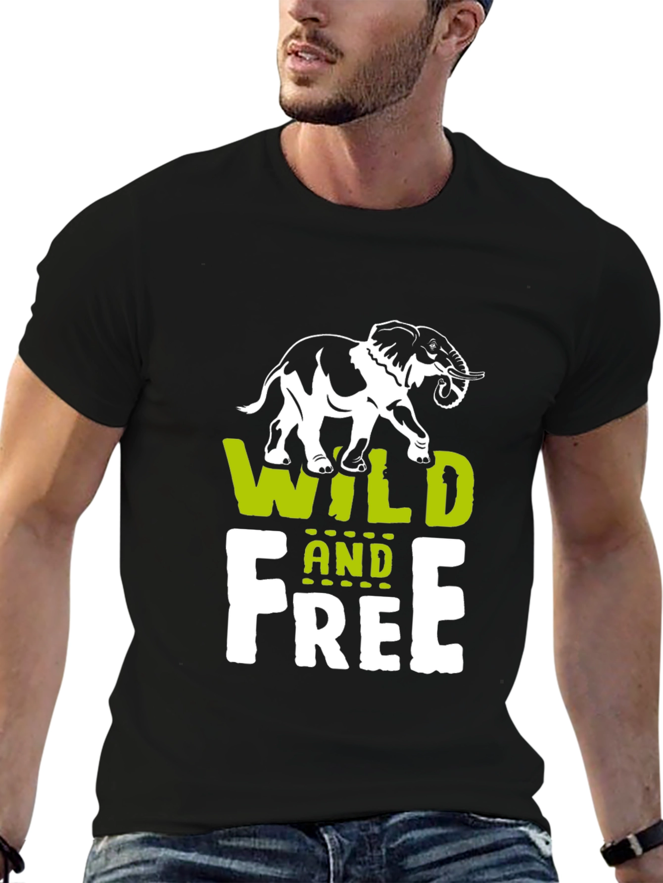 Wild and Free Elephant Graphic Tee