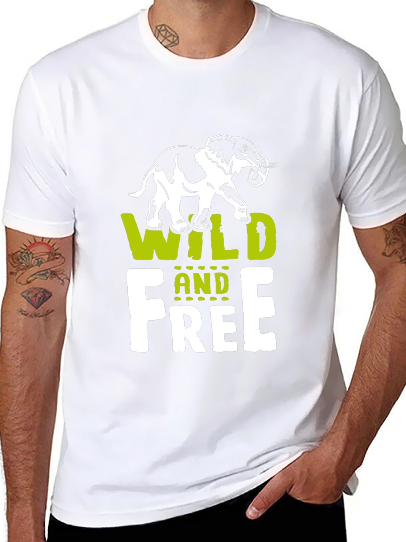 Wild and Free Elephant Graphic Tee