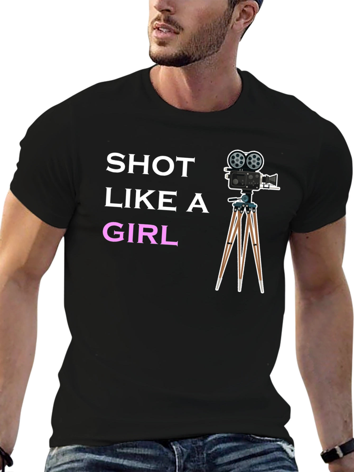 Shot Like a Girl Tee - Movie Camera T-Shirt