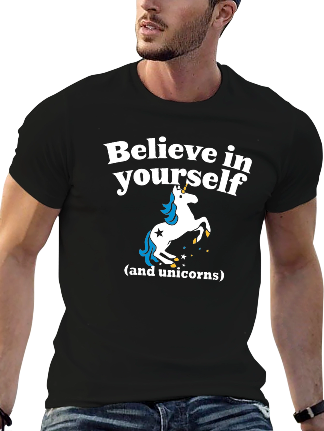 Believe in Yourself Unicorn Graphic T-Shirt