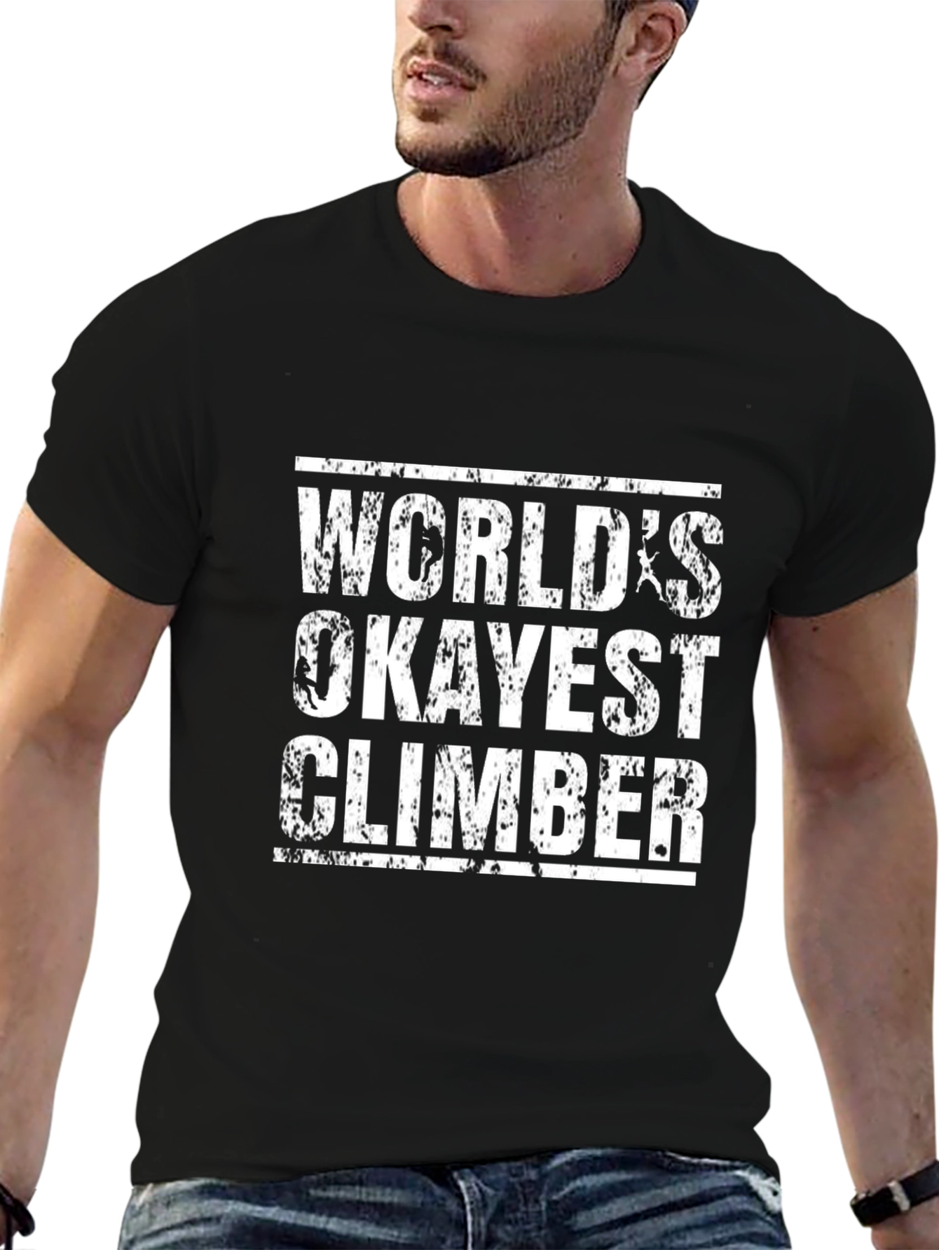 Worlds Okayest Climber Graphic Tee - Black