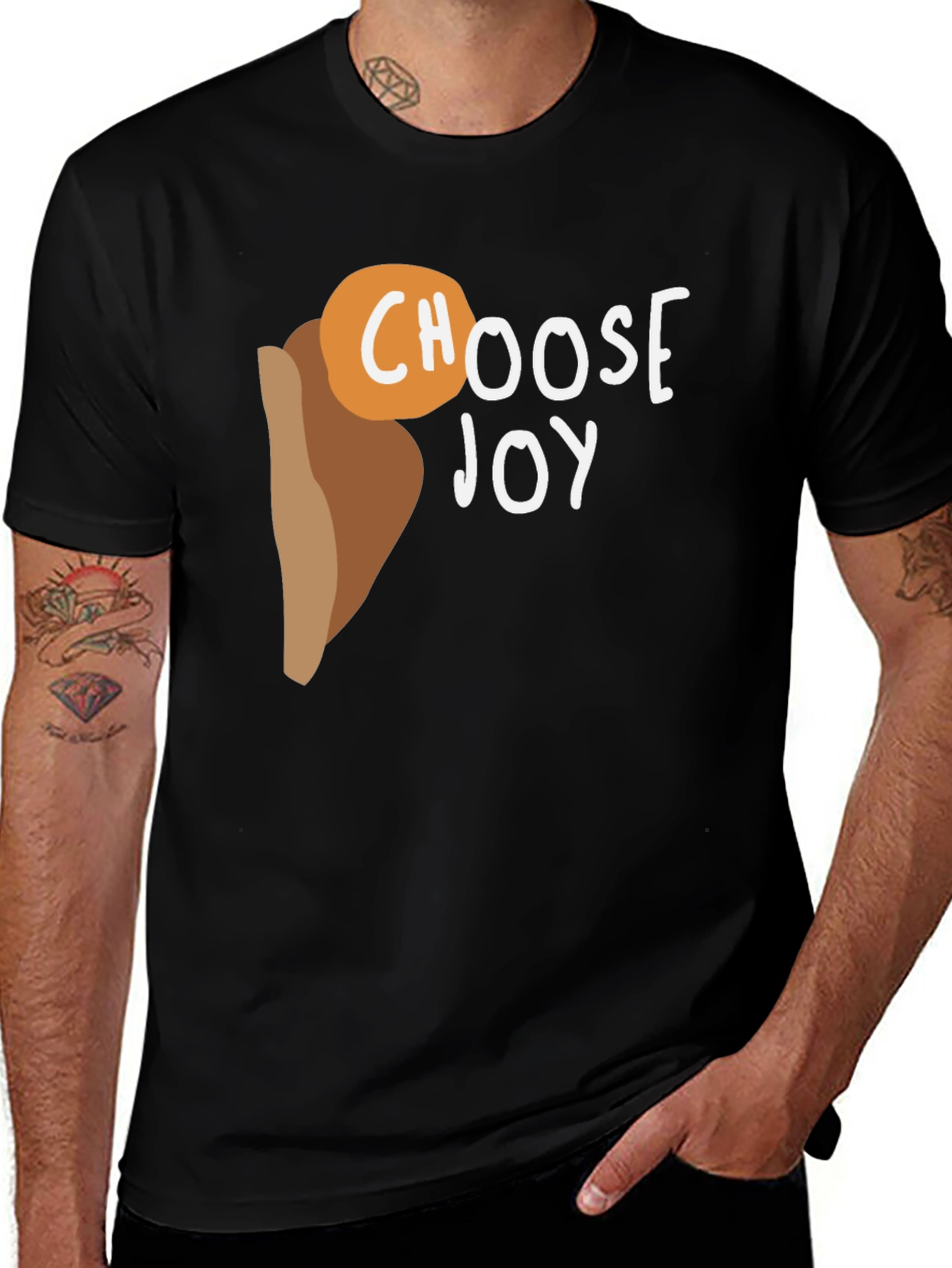 Choose Joy Graphic Tee - Black Cotton T-Shirt