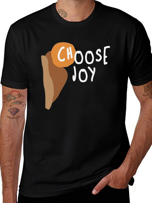 Choose Joy Graphic Tee - Black Cotton T-Shirt