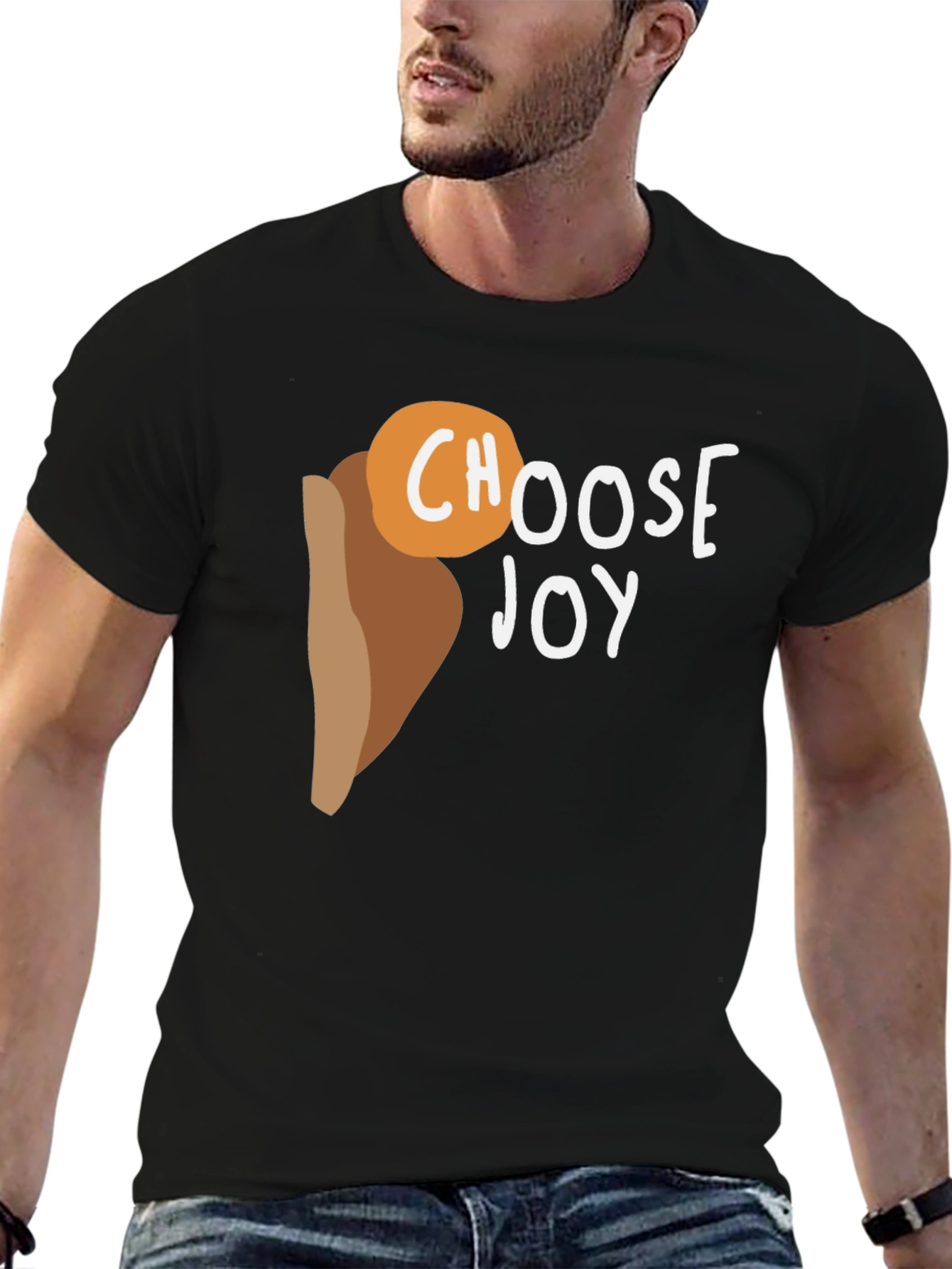 Choose Joy Graphic Tee - Black Cotton T-Shirt