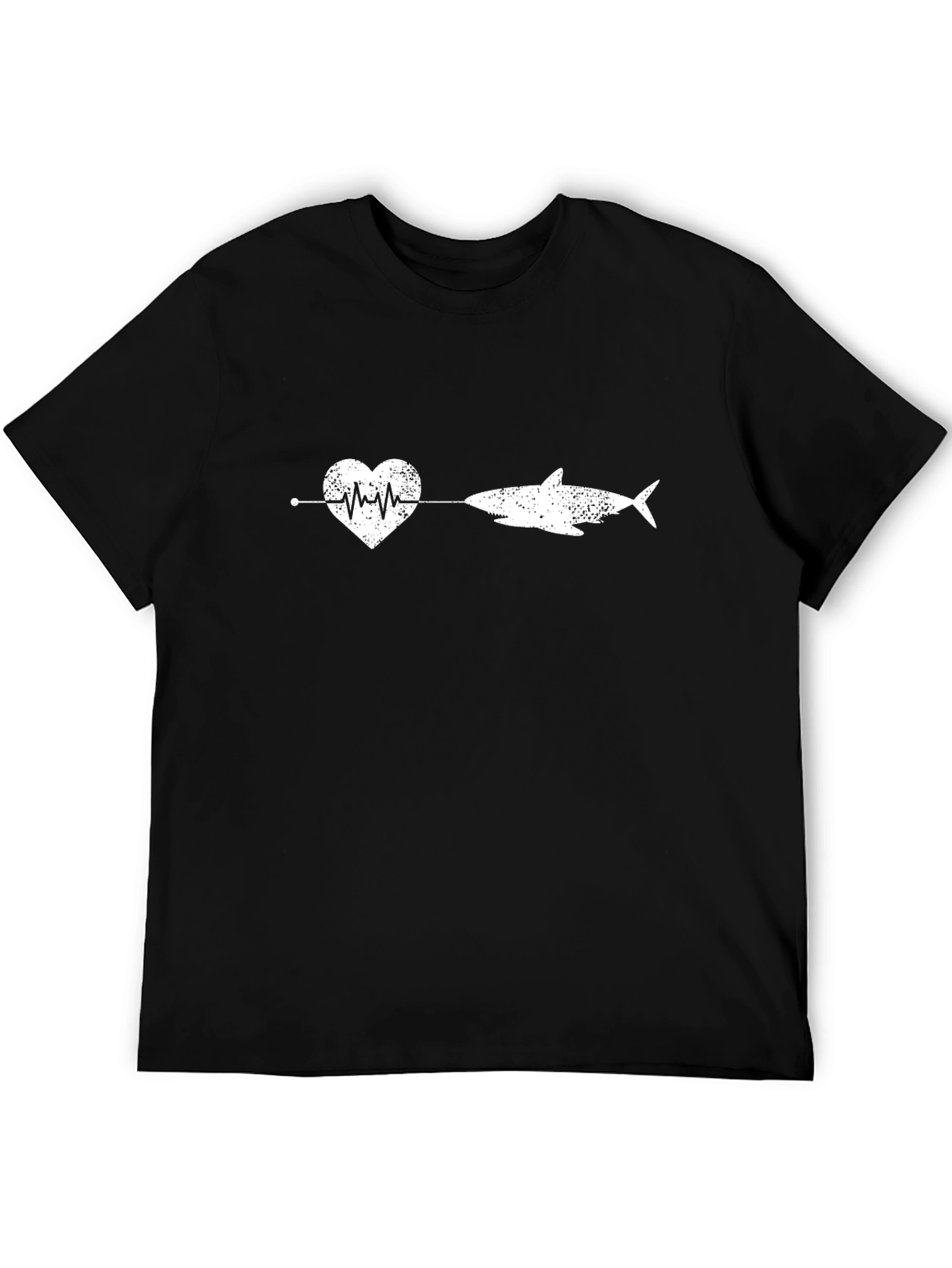 Shark Heartbeat Black T-Shirt