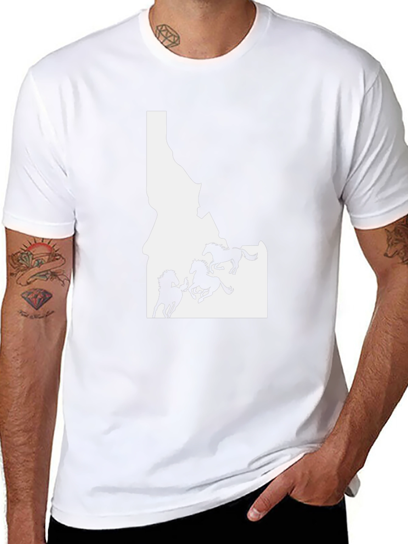 Idaho Horses Black T-Shirt
