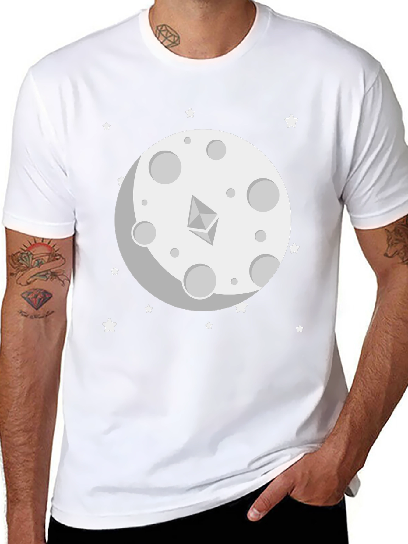 Ethereum Moon Graphic T-Shirt - Crypto Fashion