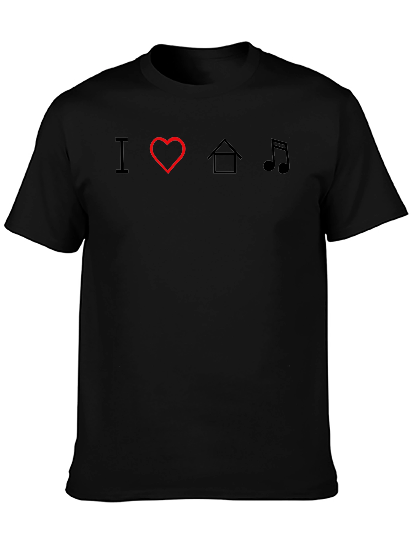 I Heart House Music Black T-Shirt