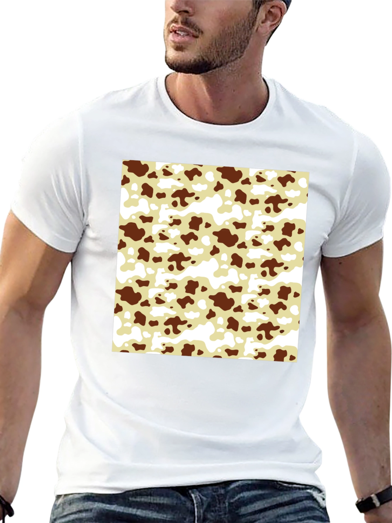 Cow Pattern T-Shirt - Black
