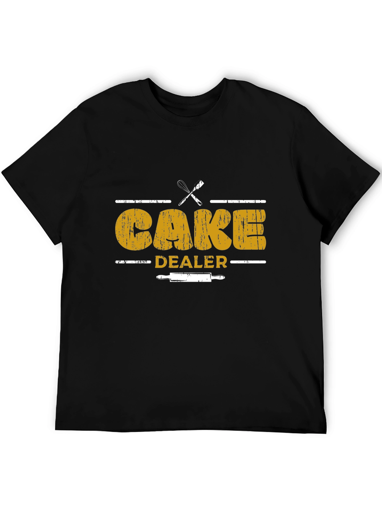 Cake Dealer Black T-Shirt - Baking Pun Apparel