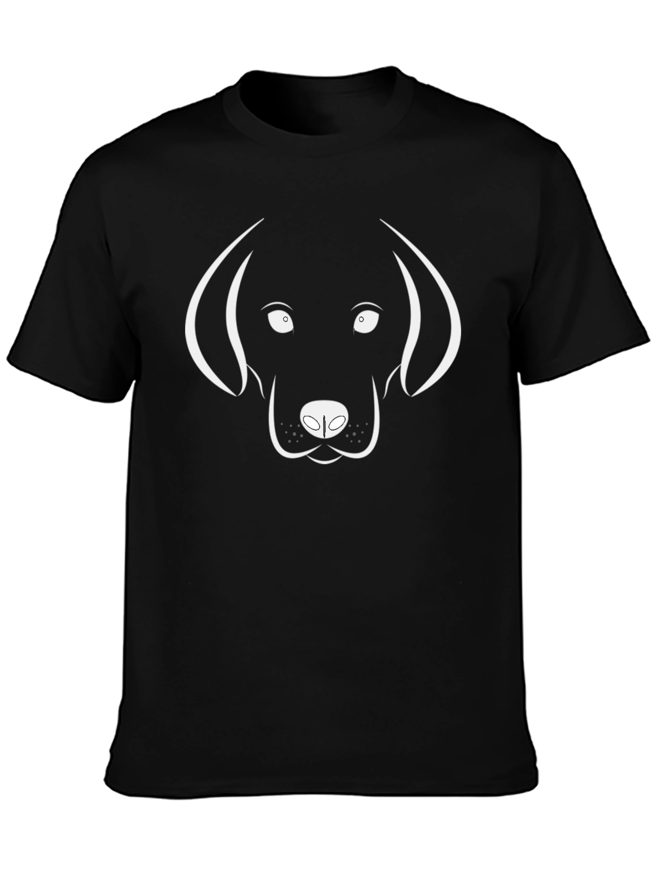 Dog Outline T-Shirt - Black - Casual Wear