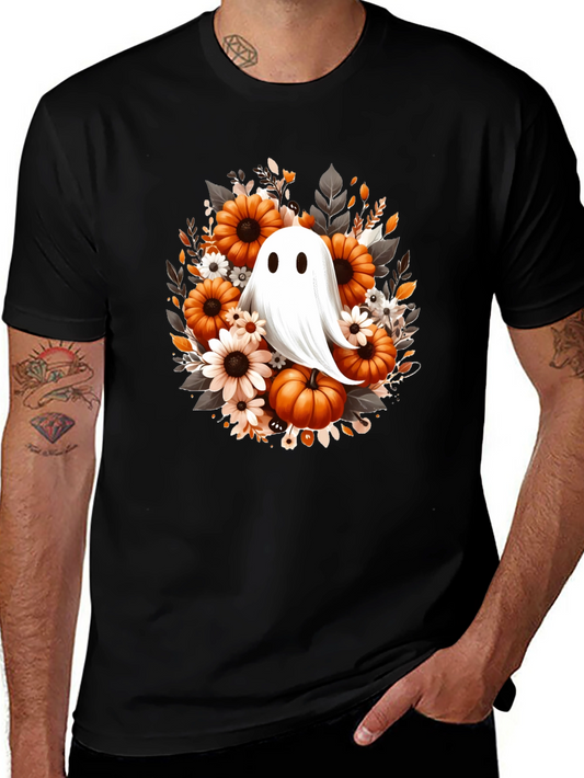 Halloween Ghost & Pumpkin Graphic Tee
