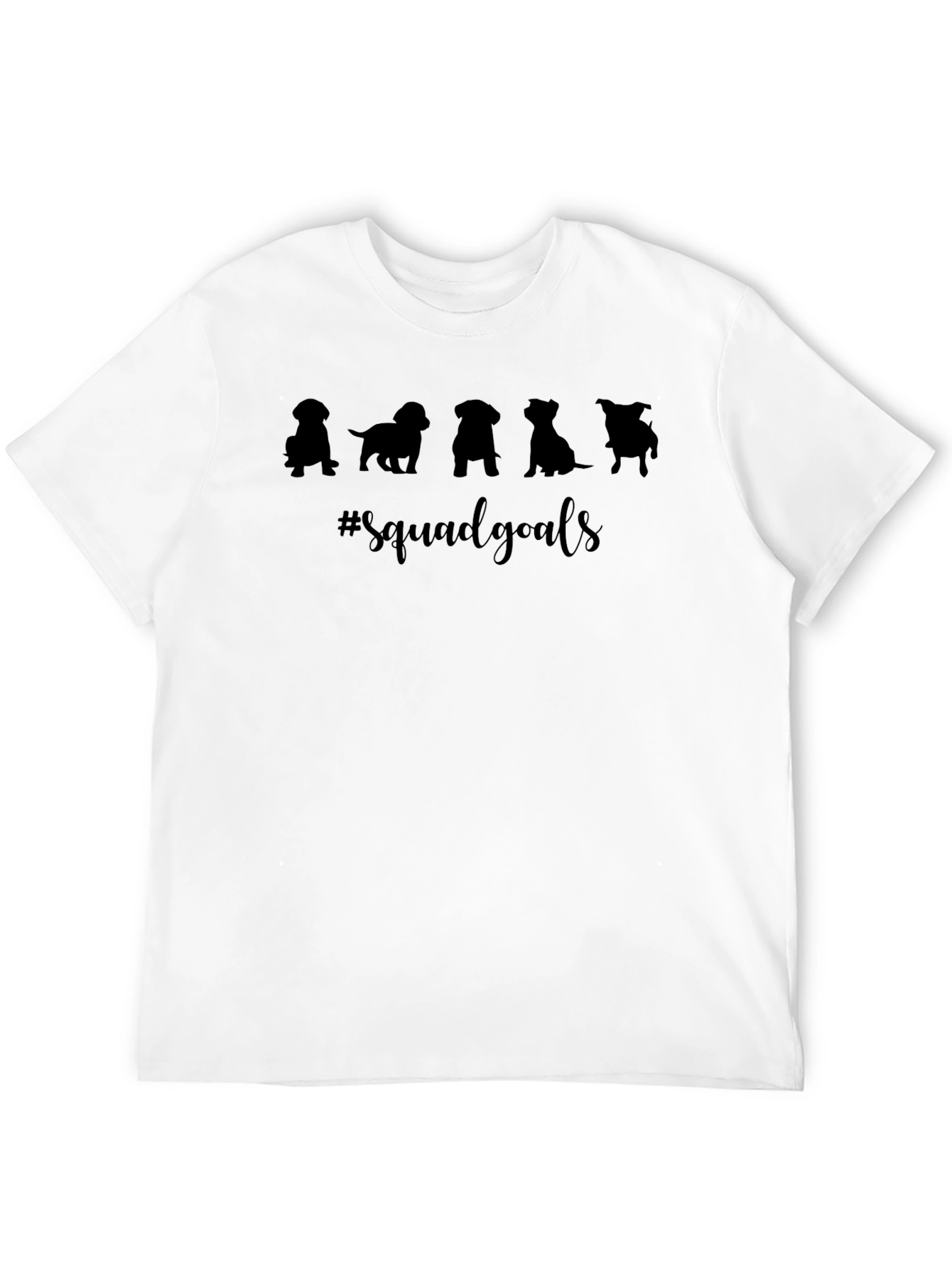Squad Goals Dog Silhouette T-Shirt - Black