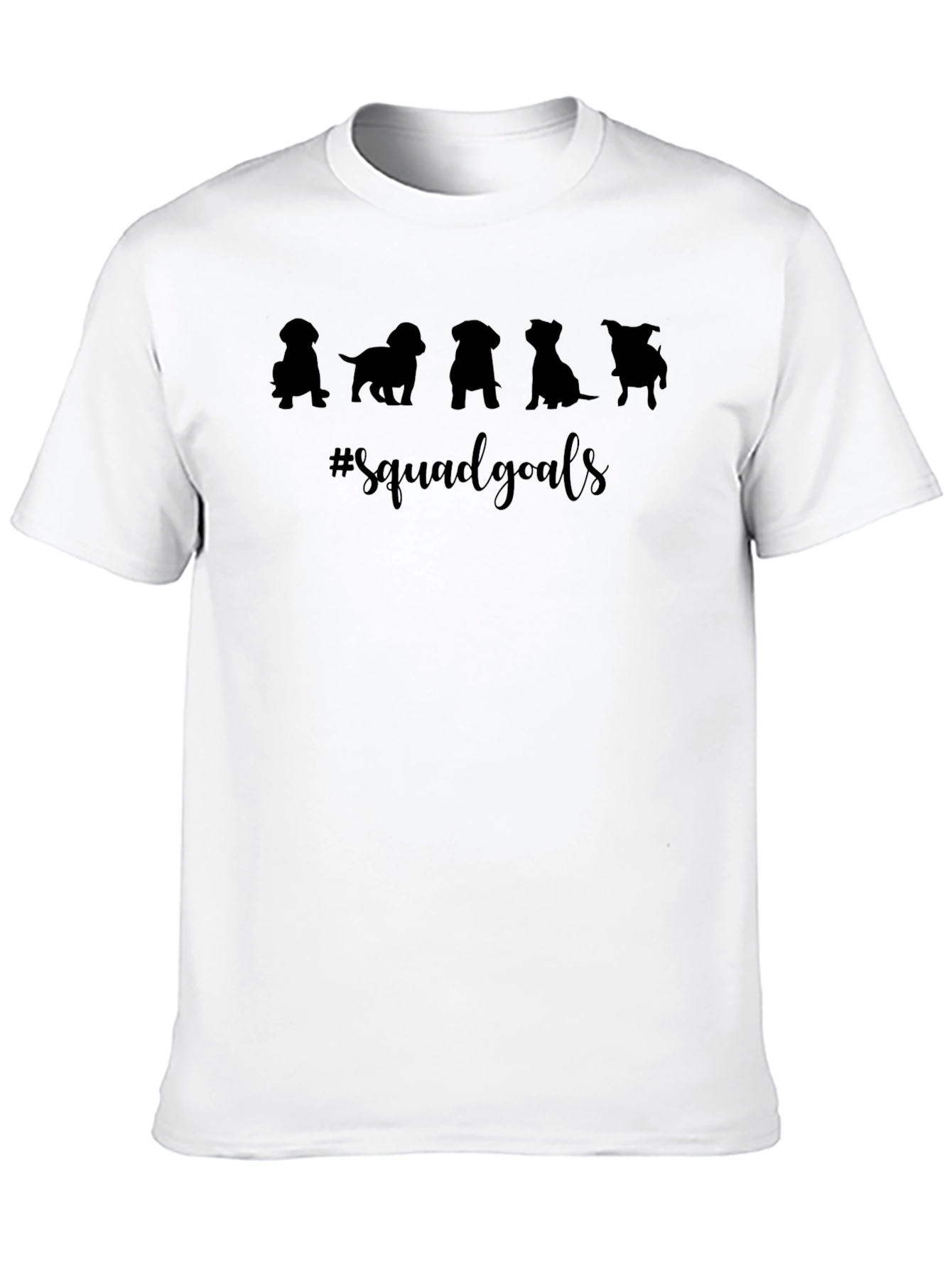 Squad Goals Dog Silhouette T-Shirt - Black