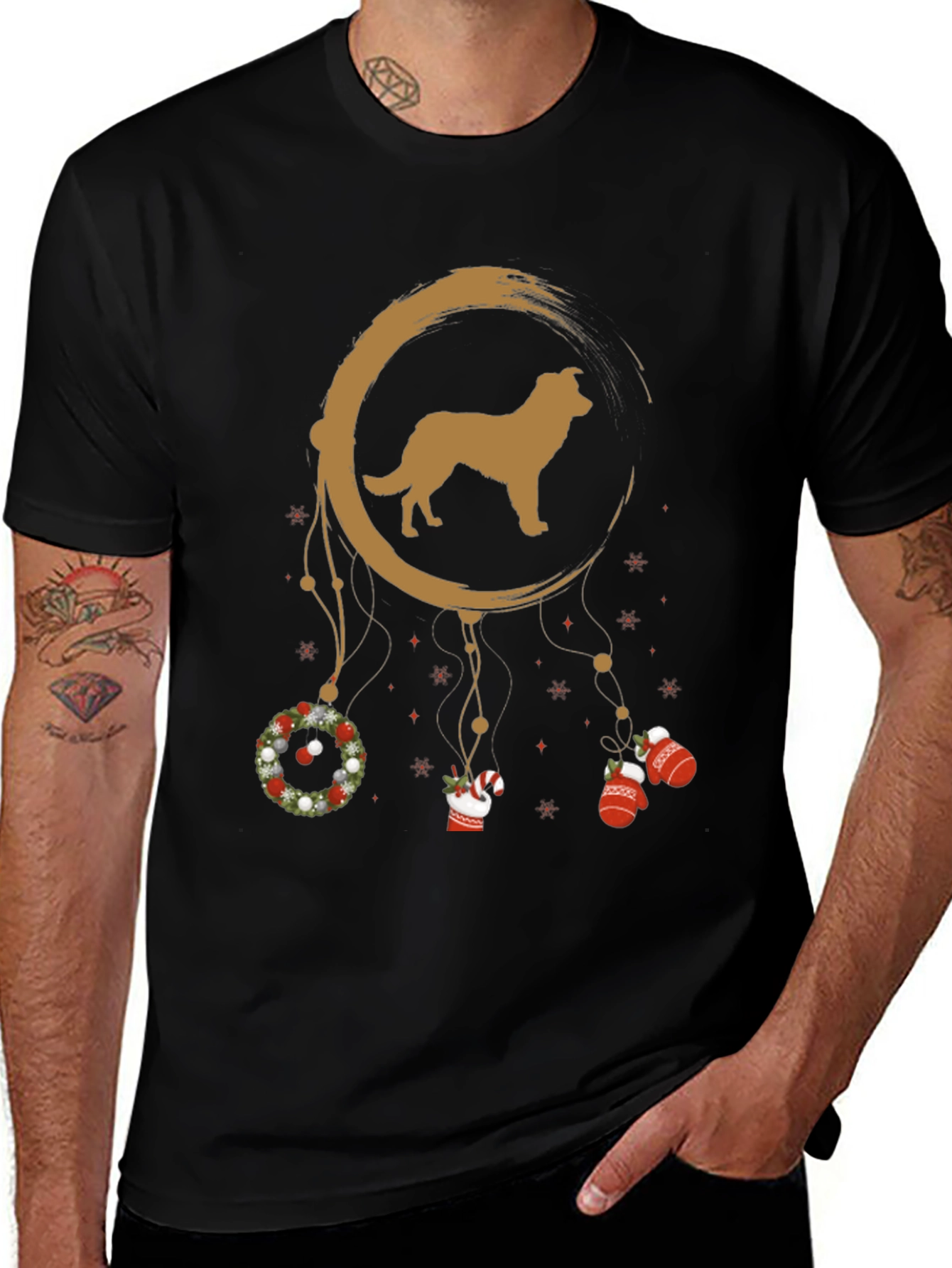 Christmas Dog Dream Catcher Graphic Tee
