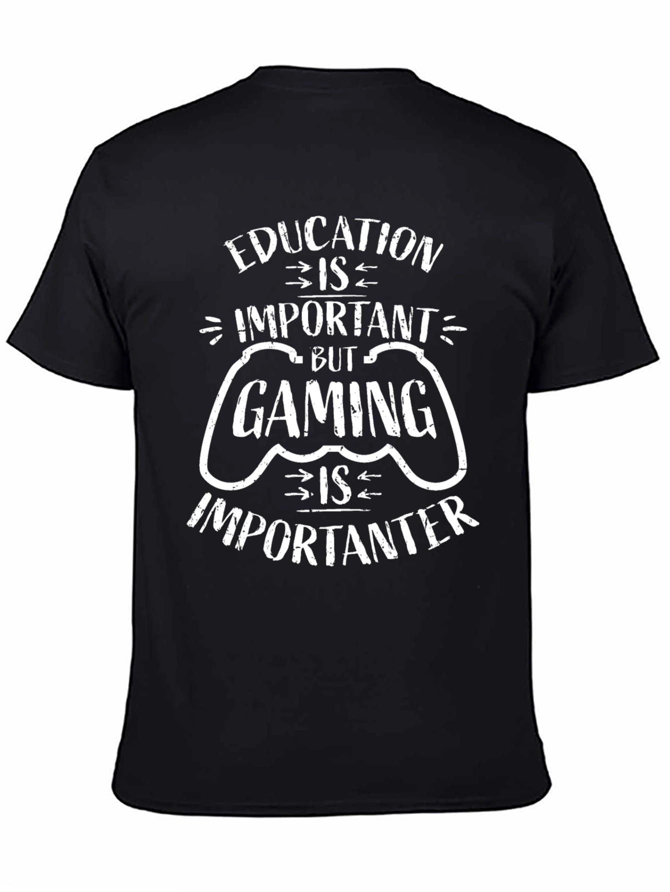 Funny Gamer T-Shirt - Education vs. Gaming