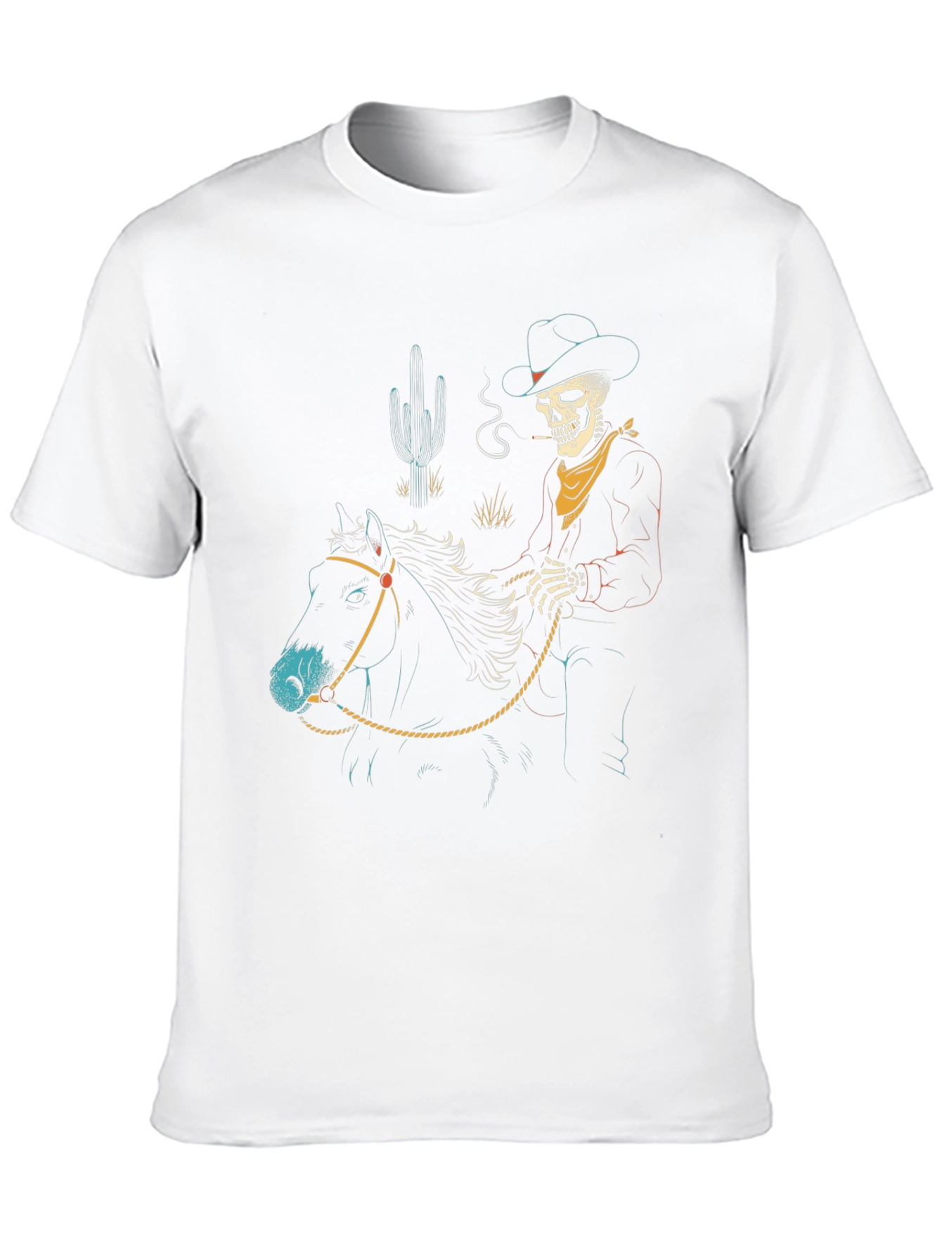 Skeleton Cowboy Riding Horse T-Shirt