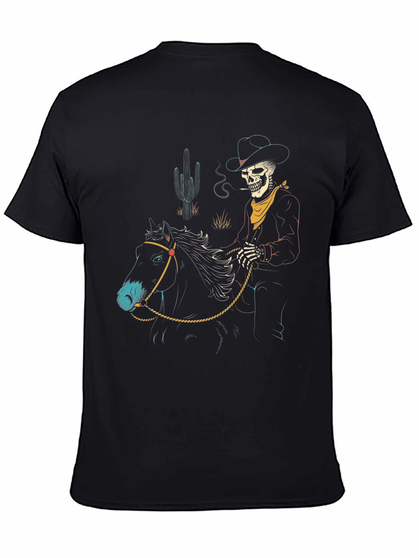 Skeleton Cowboy Riding Horse T-Shirt