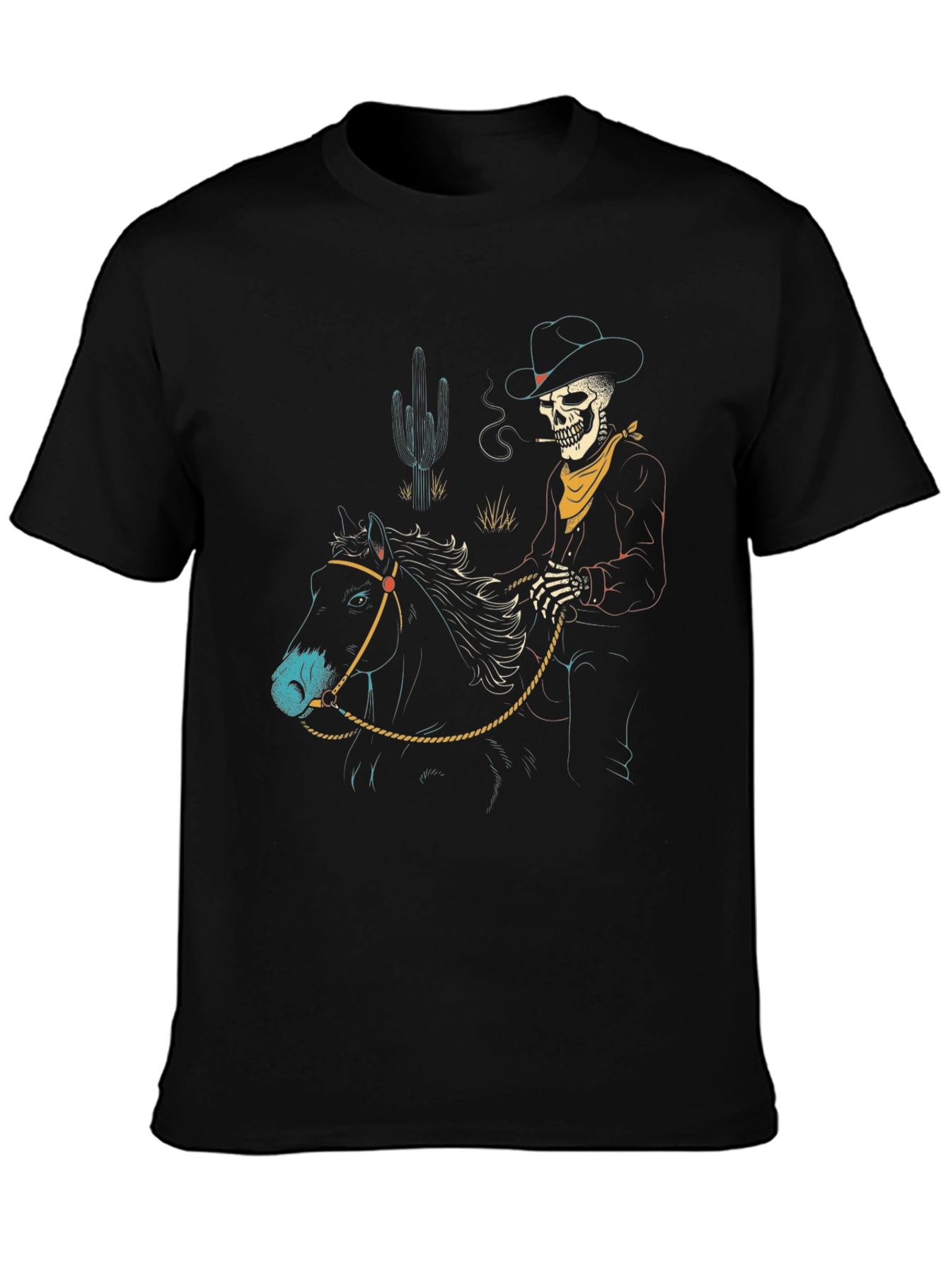 Skeleton Cowboy Riding Horse T-Shirt
