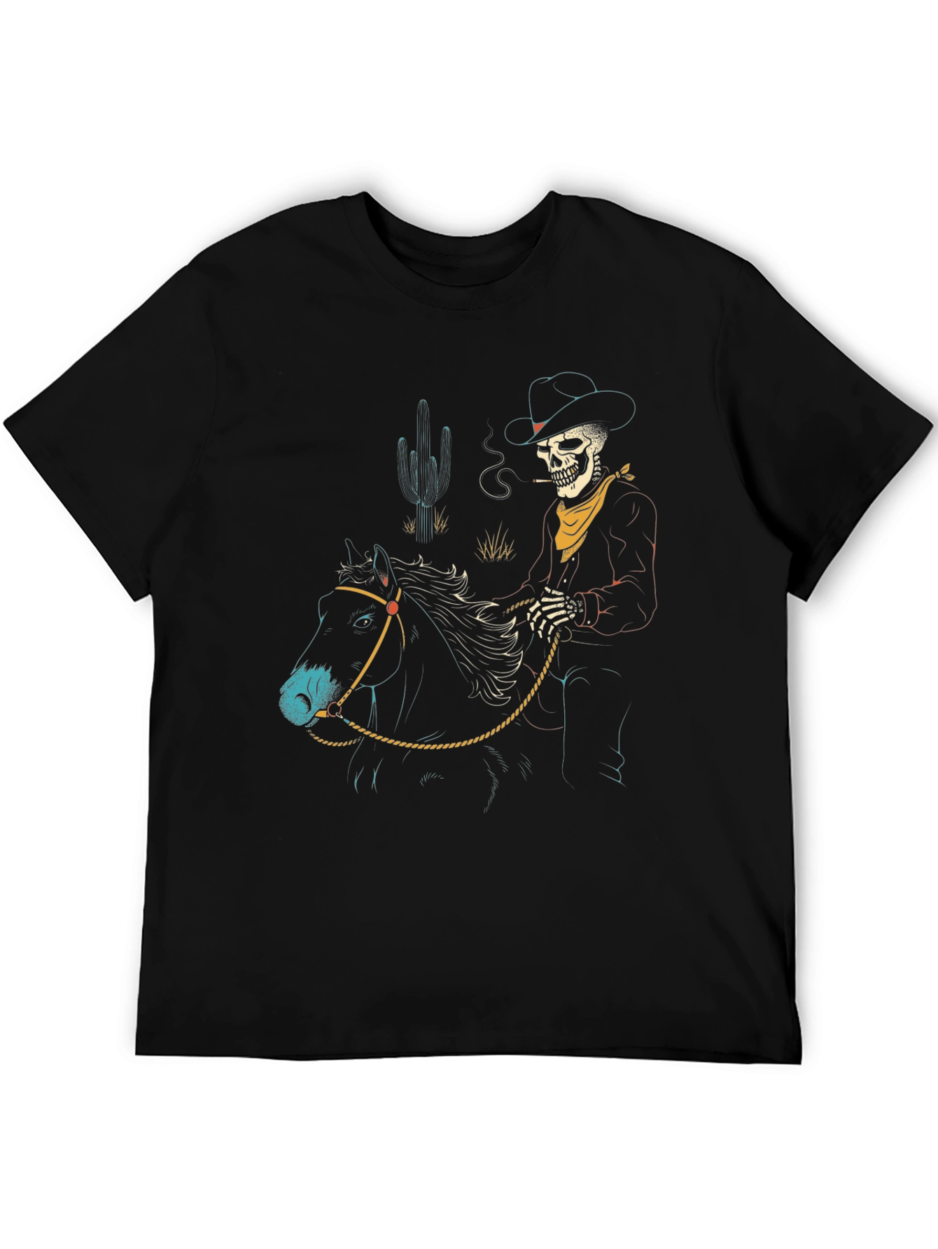 Skeleton Cowboy Riding Horse T-Shirt
