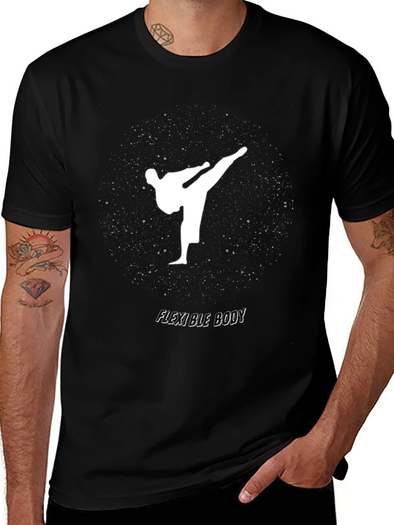 Flexible Body Black Graphic Tee
