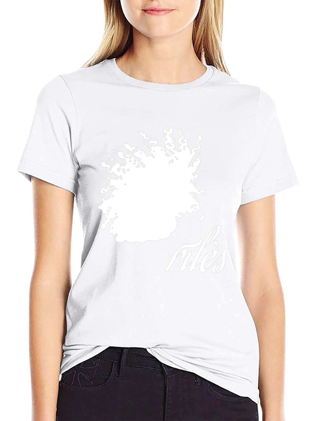 Stylish Black T-Shirt with Artistic Afro Silhouette