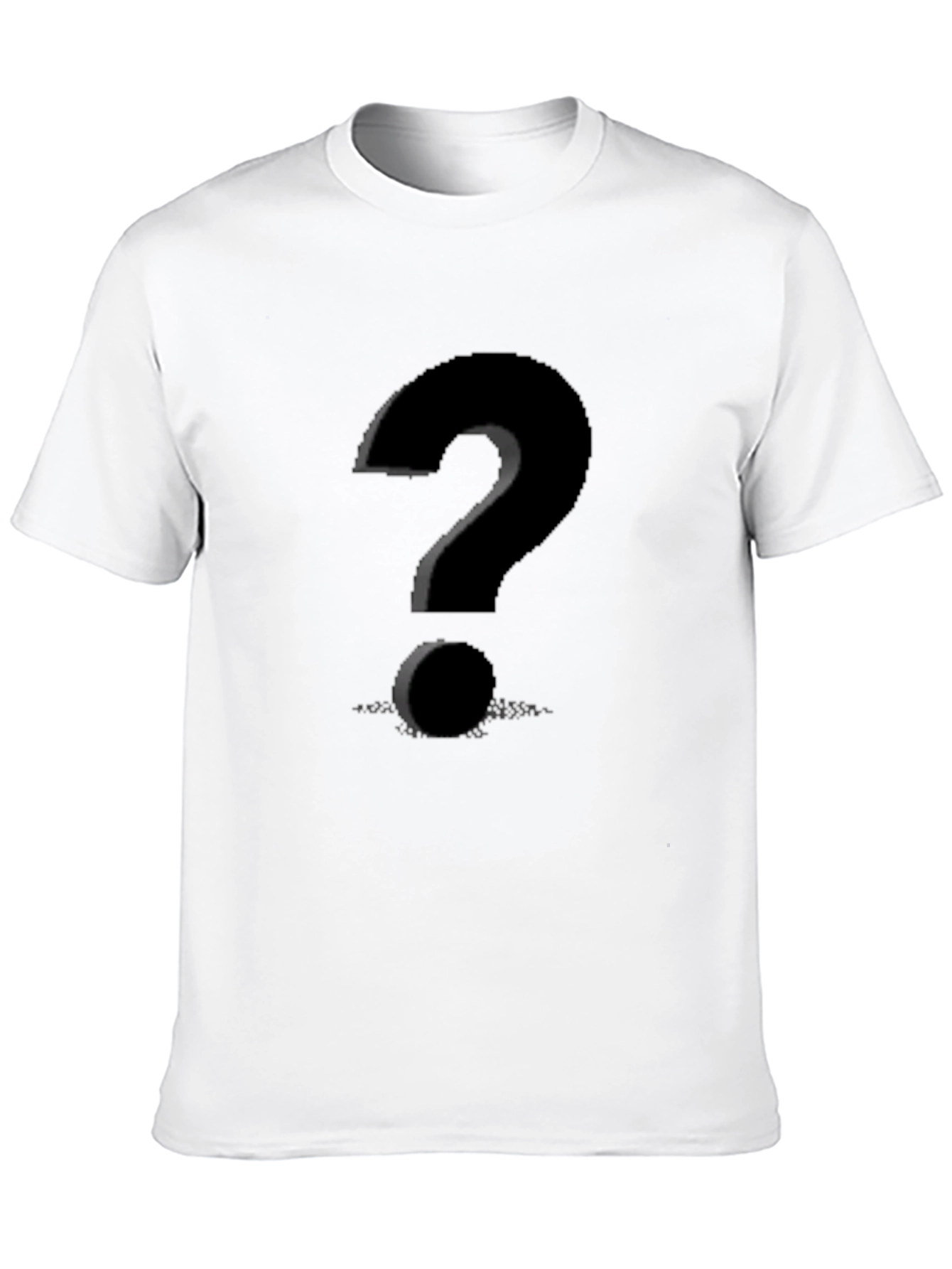 Mystery Black T-Shirt with Question Mark Graphic