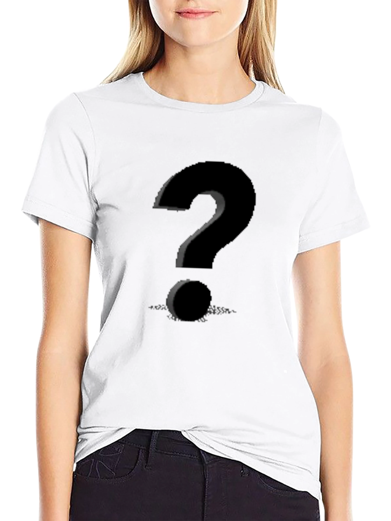 Mystery Black T-Shirt with Question Mark Graphic
