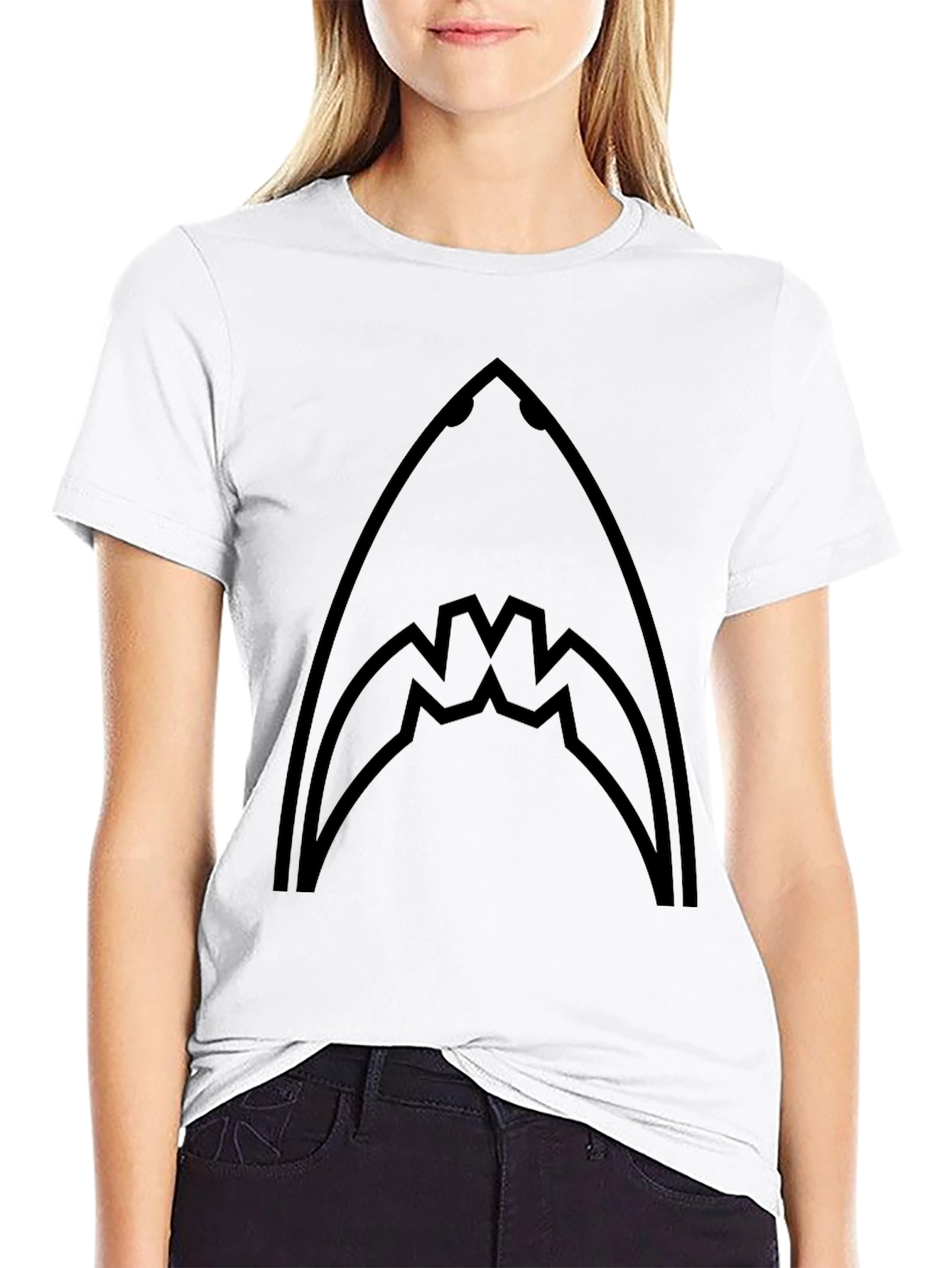 Shark Graphic Tee - Black Cotton T-Shirt