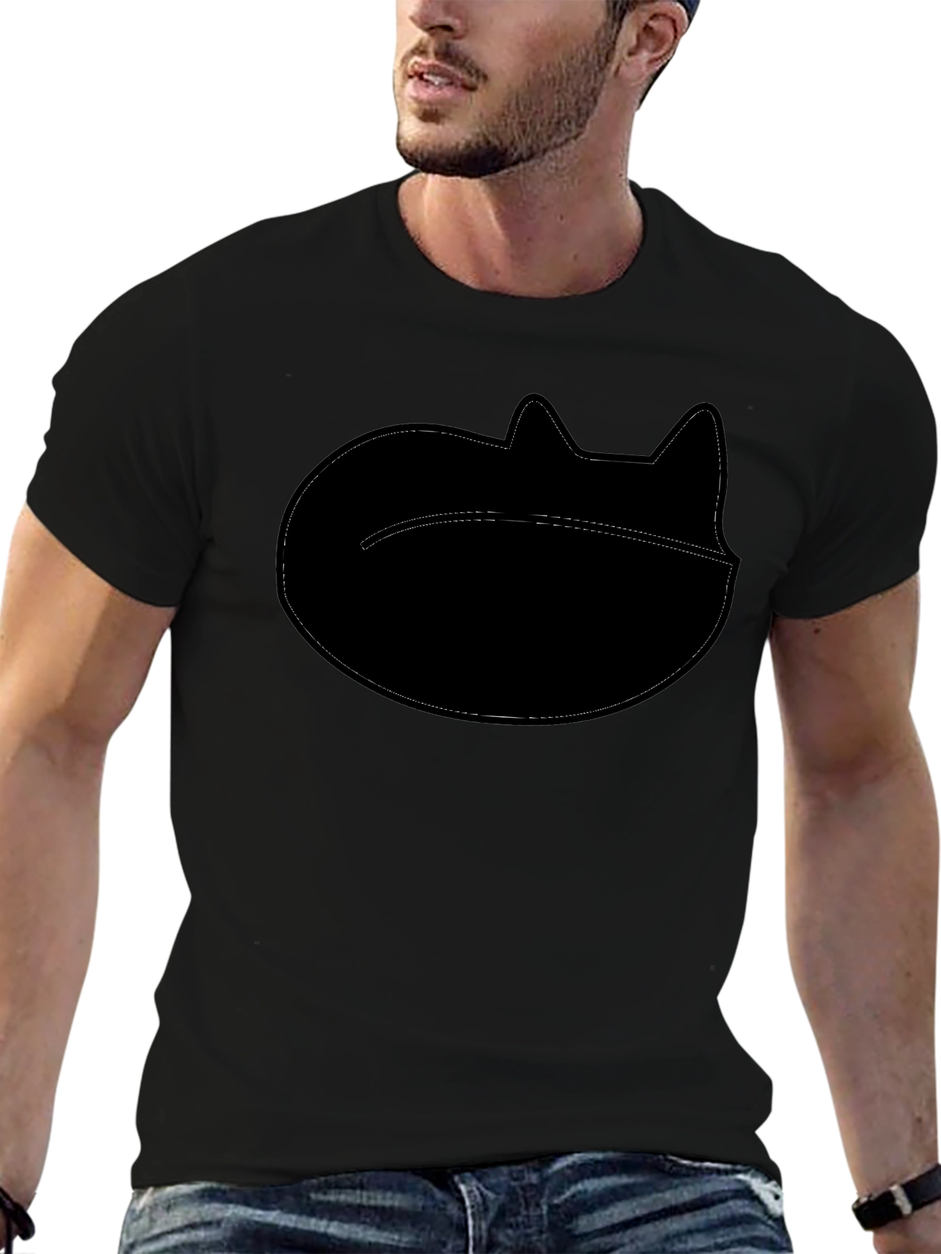 Cool Cat Silhouette Black T-Shirt