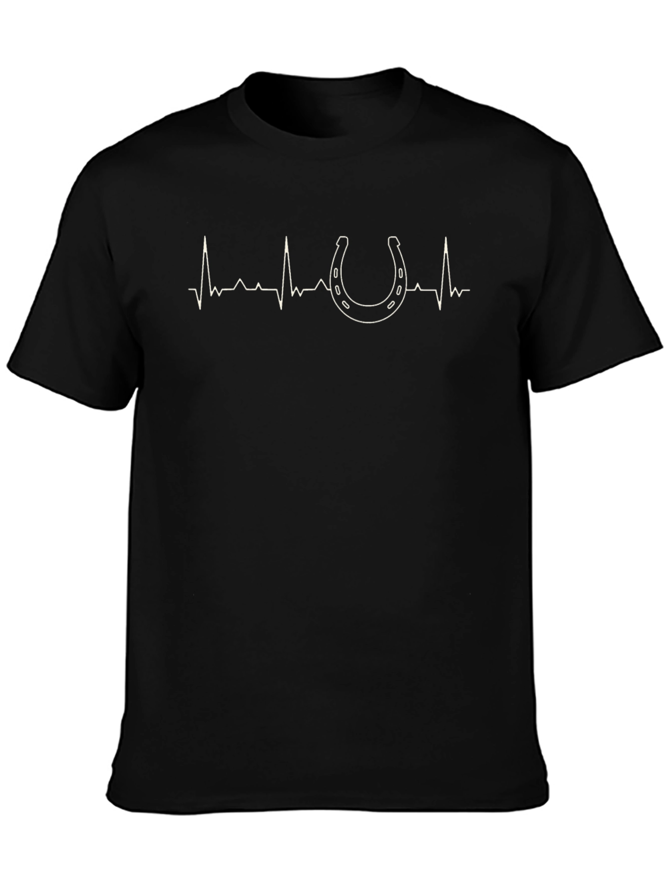 Horseshoe Heartbeat Graphic Tee - Black