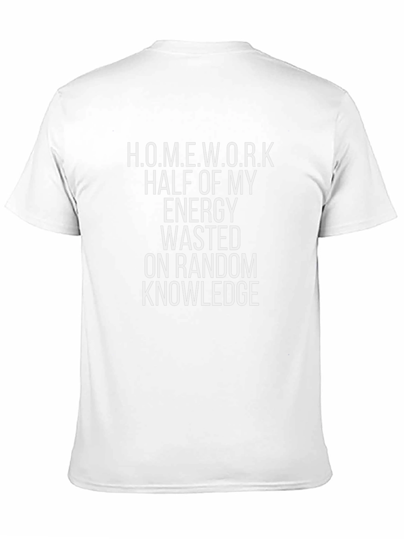 Homework Energy Wasted Funny Graphic T-Shirt