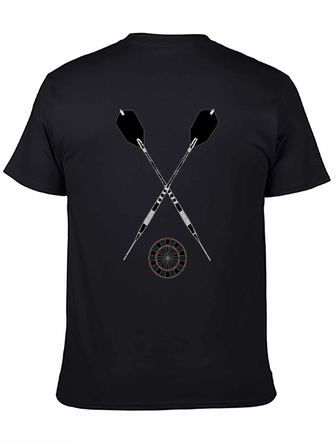 Darts Graphic Tee - Casual Black Cotton T-Shirt