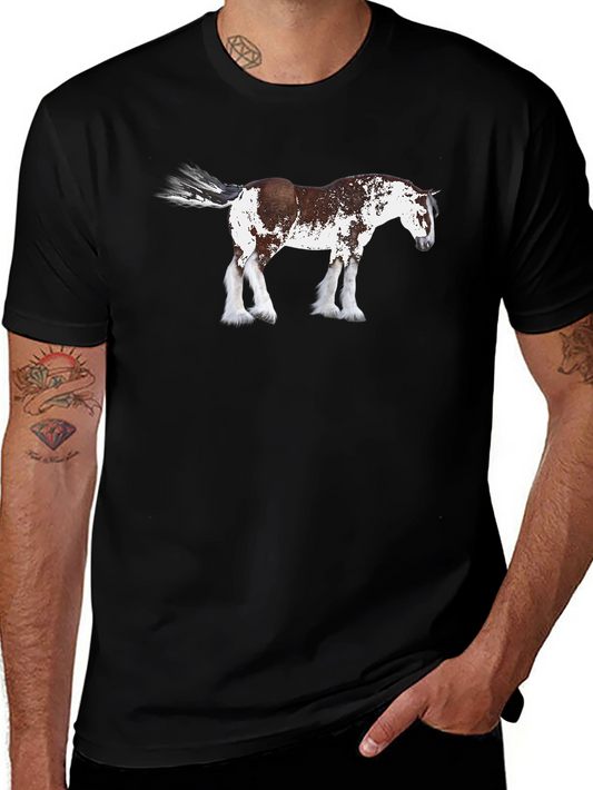 Horse Graphic T-Shirt | Black Crew Neck Tee