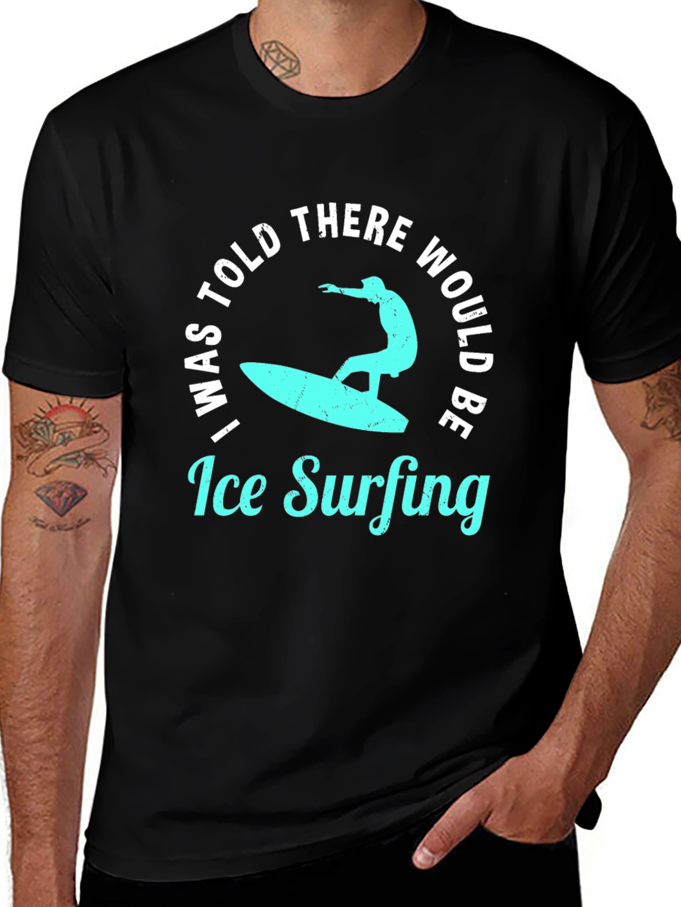 Ice Surfing Graphic Tee - Mens Black T-Shirt