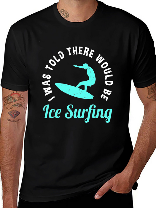 Ice Surfing Graphic Tee - Mens Black T-Shirt