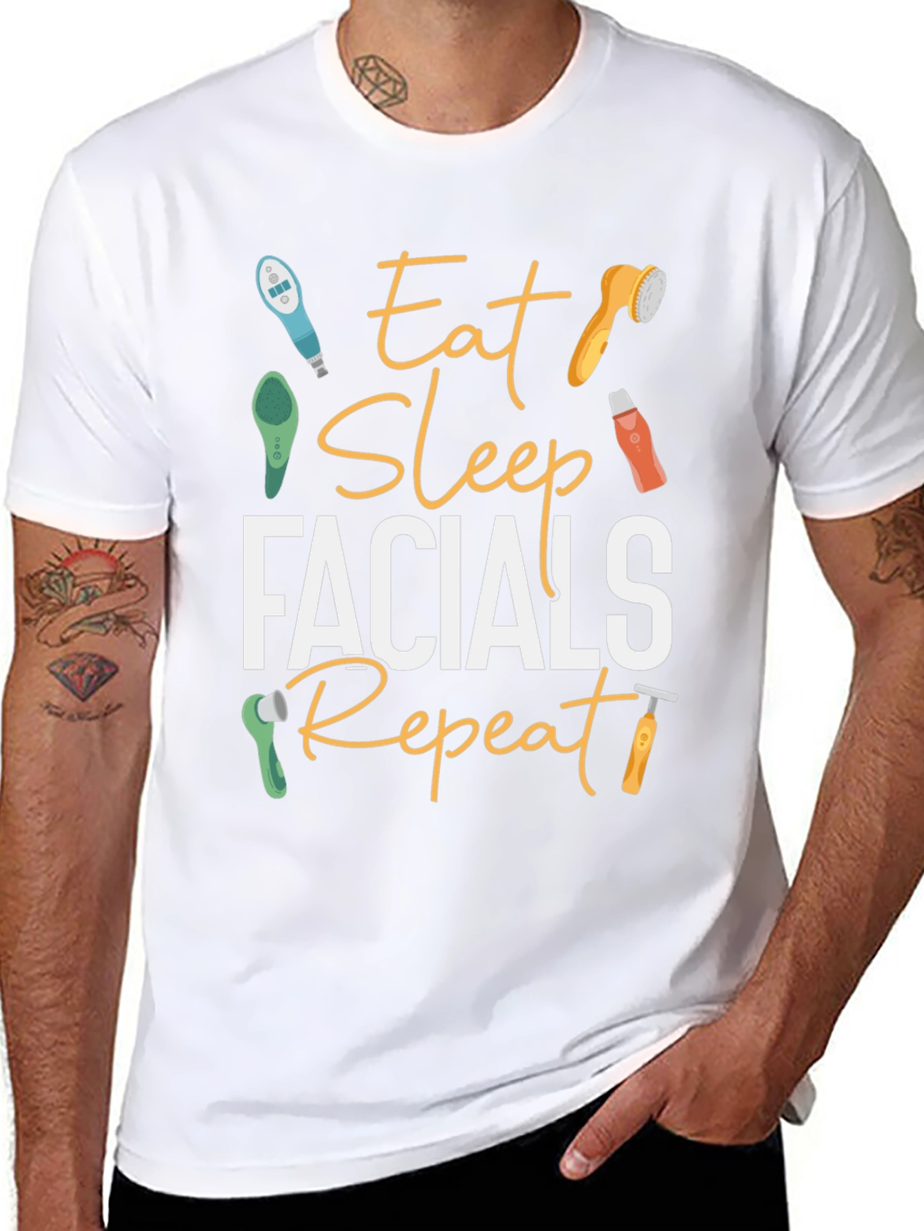 Eat Sleep Facials Repeat T-Shirt