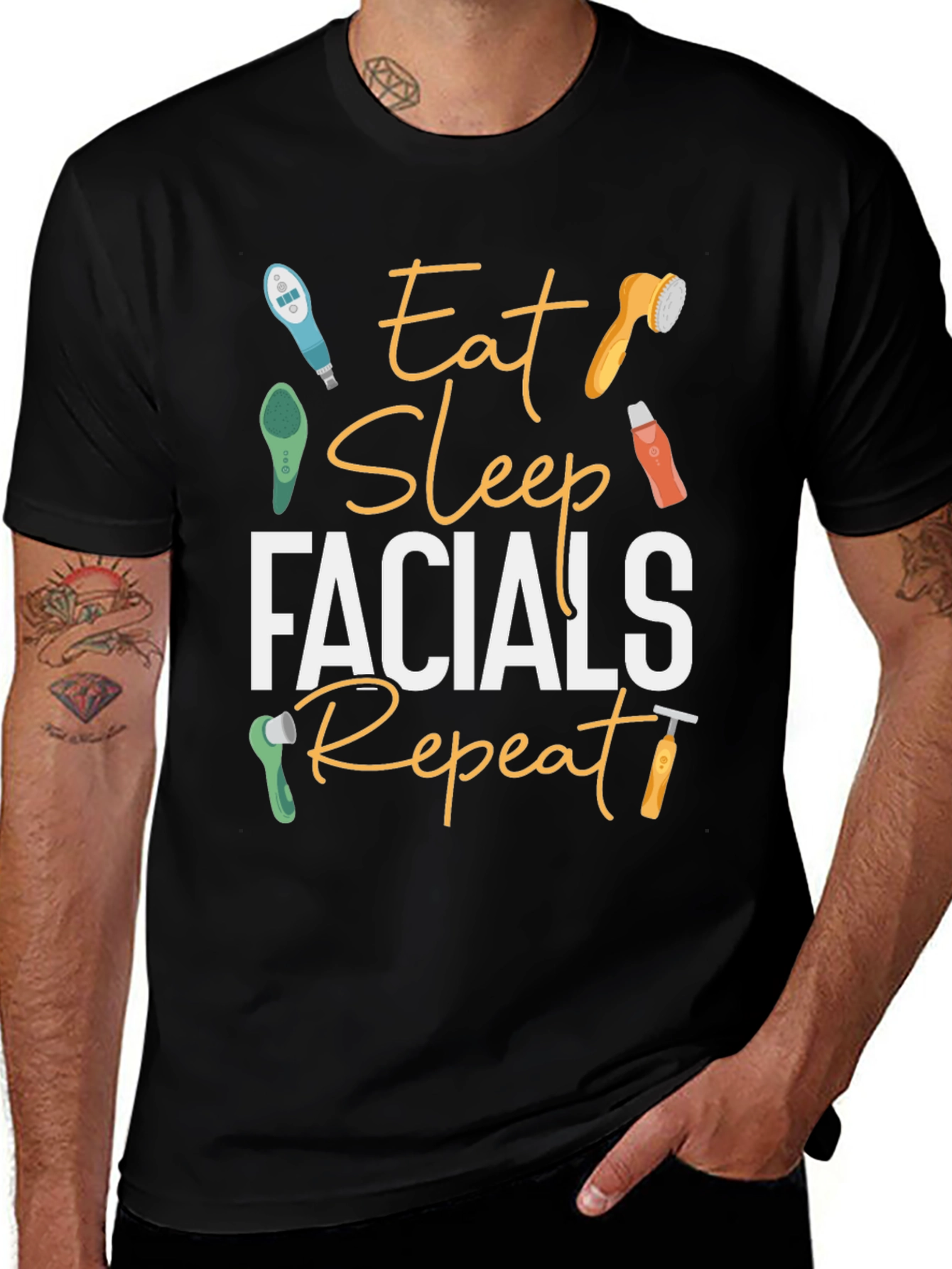 Eat Sleep Facials Repeat T-Shirt